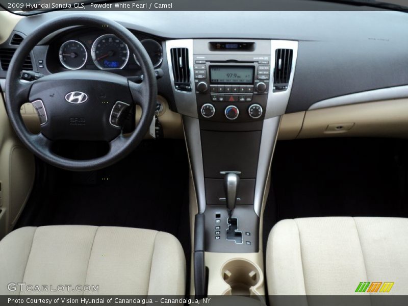 Powder White Pearl / Camel 2009 Hyundai Sonata GLS