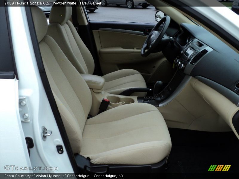 Powder White Pearl / Camel 2009 Hyundai Sonata GLS