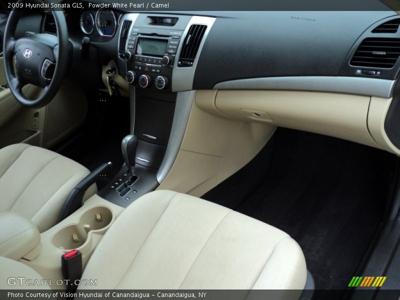 Powder White Pearl / Camel 2009 Hyundai Sonata GLS