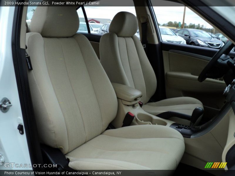 Powder White Pearl / Camel 2009 Hyundai Sonata GLS