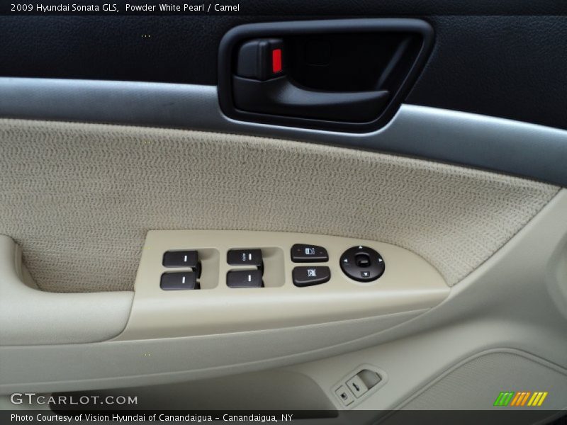 Powder White Pearl / Camel 2009 Hyundai Sonata GLS