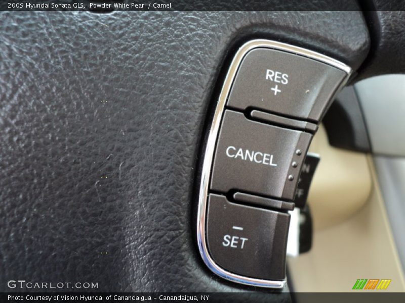 Powder White Pearl / Camel 2009 Hyundai Sonata GLS
