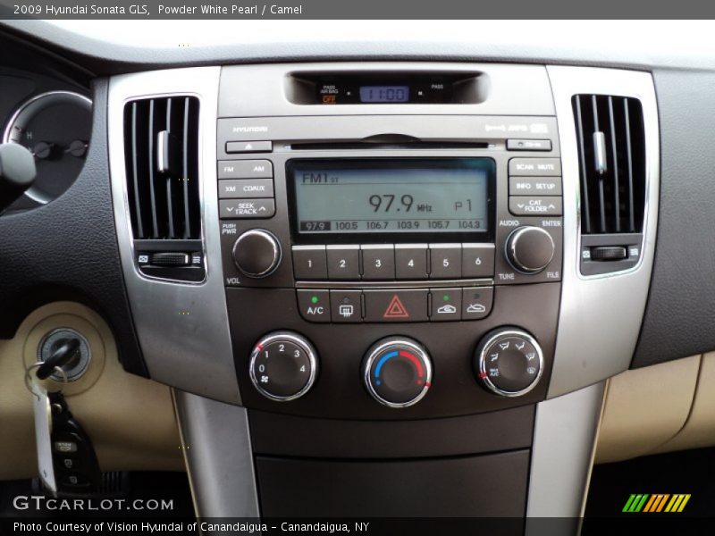 Powder White Pearl / Camel 2009 Hyundai Sonata GLS