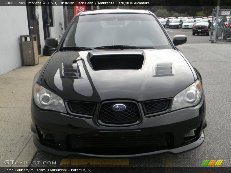 Obsidian Black Pearl / Anthracite Black/Blue Alcantara 2006 Subaru Impreza WRX STi