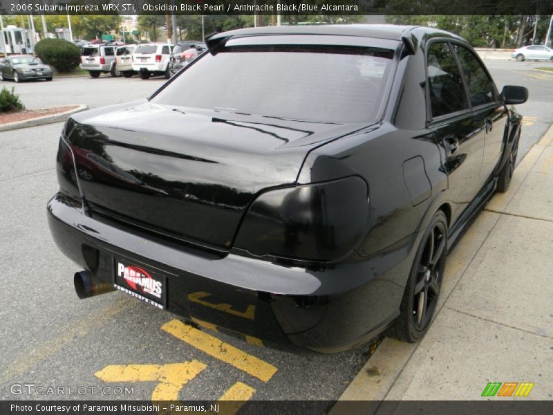 Obsidian Black Pearl / Anthracite Black/Blue Alcantara 2006 Subaru Impreza WRX STi