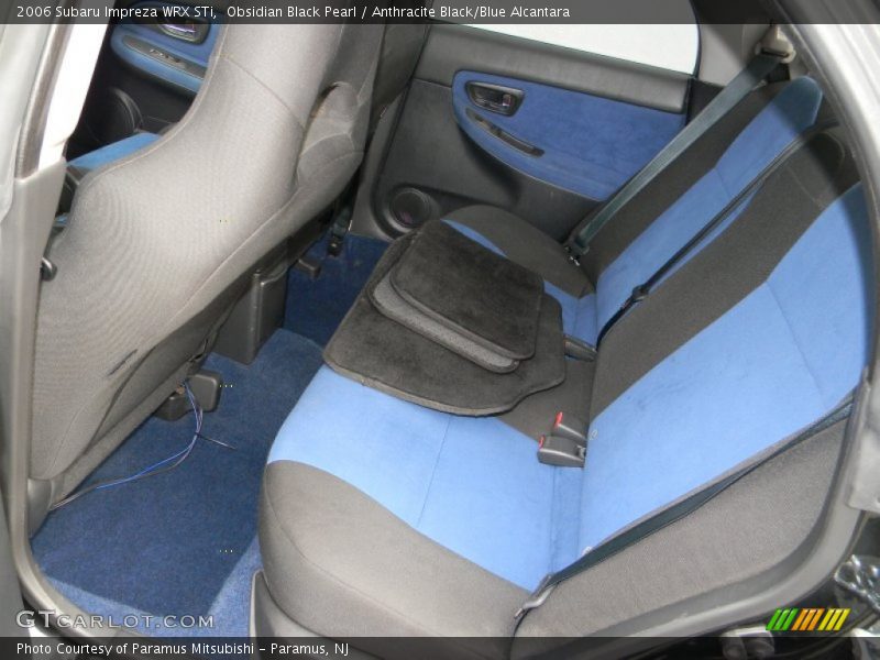 Obsidian Black Pearl / Anthracite Black/Blue Alcantara 2006 Subaru Impreza WRX STi