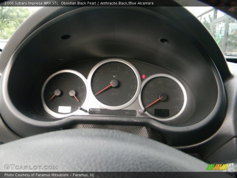 Obsidian Black Pearl / Anthracite Black/Blue Alcantara 2006 Subaru Impreza WRX STi