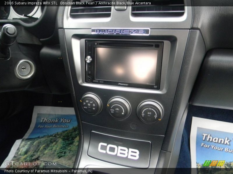 Obsidian Black Pearl / Anthracite Black/Blue Alcantara 2006 Subaru Impreza WRX STi