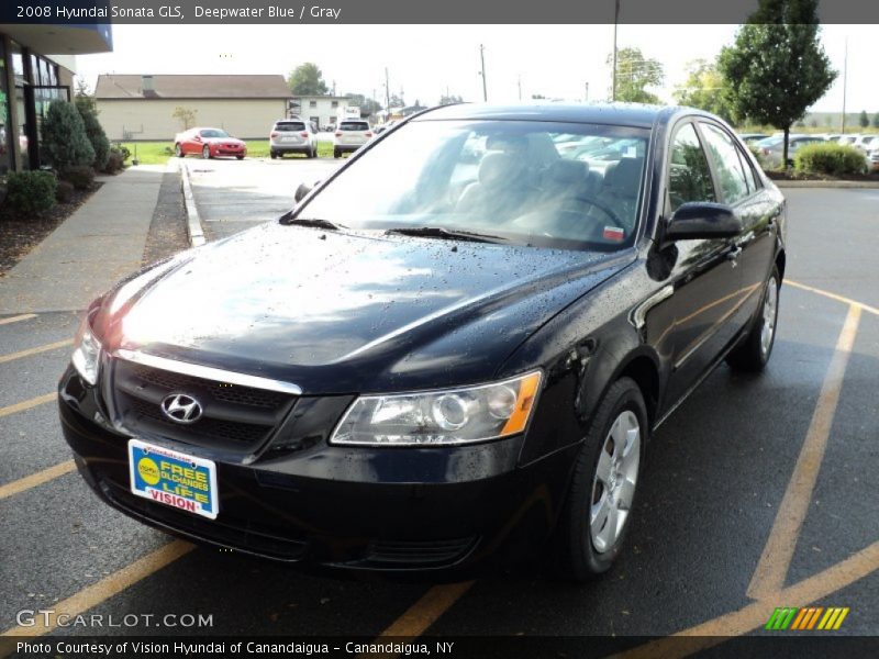 Deepwater Blue / Gray 2008 Hyundai Sonata GLS