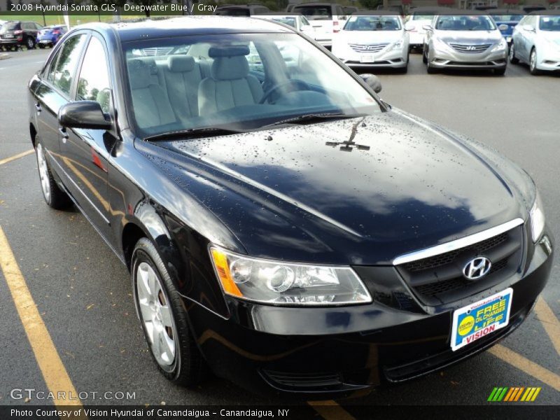 Deepwater Blue / Gray 2008 Hyundai Sonata GLS