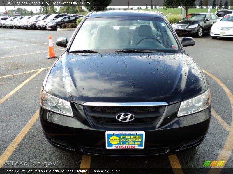 Deepwater Blue / Gray 2008 Hyundai Sonata GLS