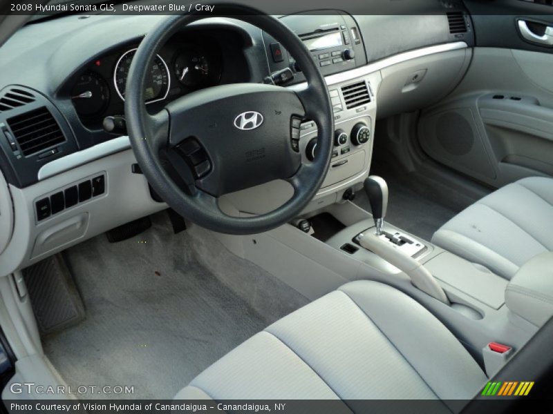 Deepwater Blue / Gray 2008 Hyundai Sonata GLS