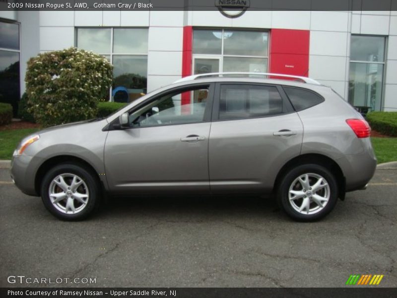 Gotham Gray / Black 2009 Nissan Rogue SL AWD