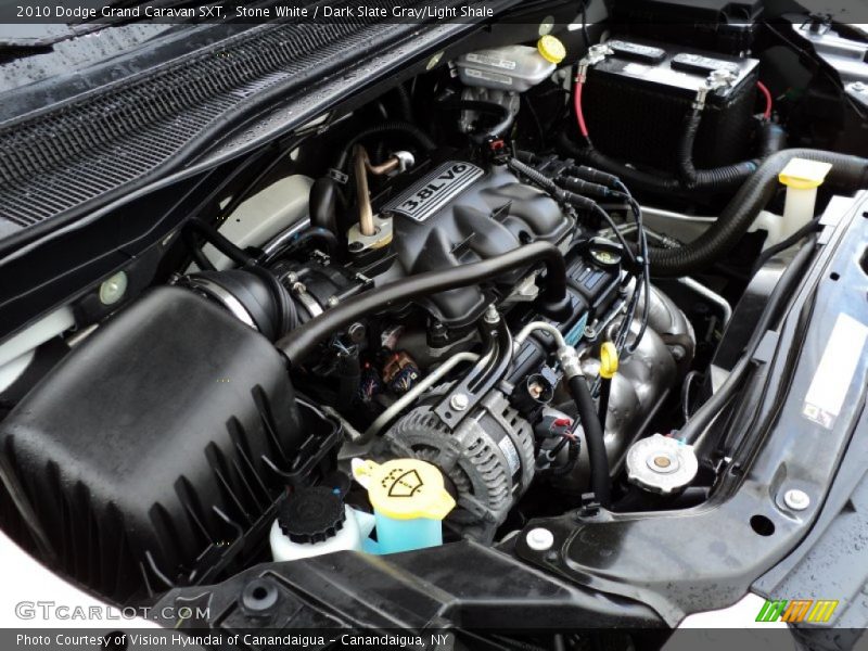 Stone White / Dark Slate Gray/Light Shale 2010 Dodge Grand Caravan SXT