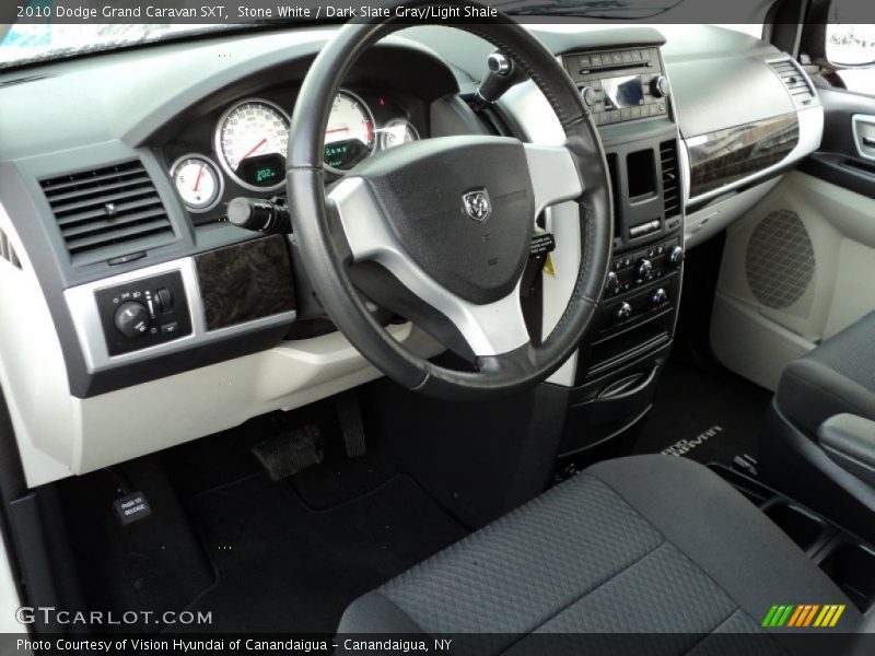 Stone White / Dark Slate Gray/Light Shale 2010 Dodge Grand Caravan SXT