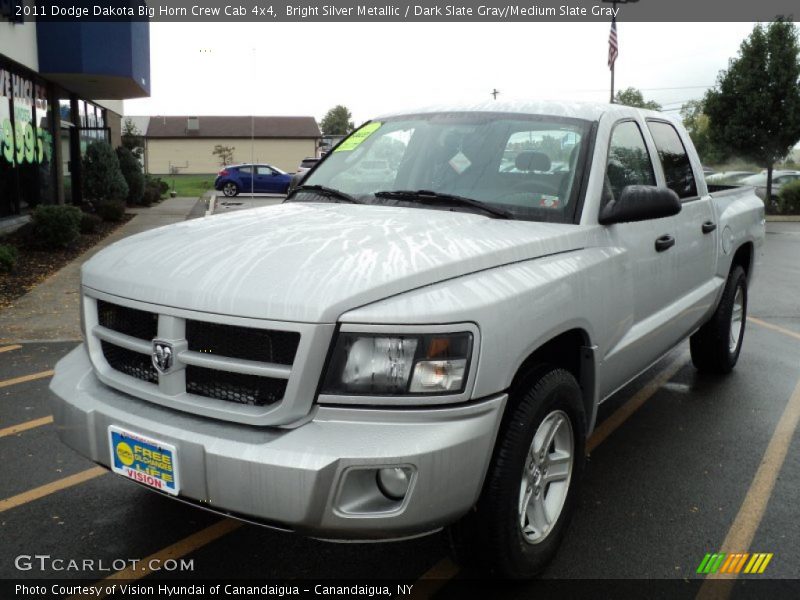 Bright Silver Metallic / Dark Slate Gray/Medium Slate Gray 2011 Dodge Dakota Big Horn Crew Cab 4x4