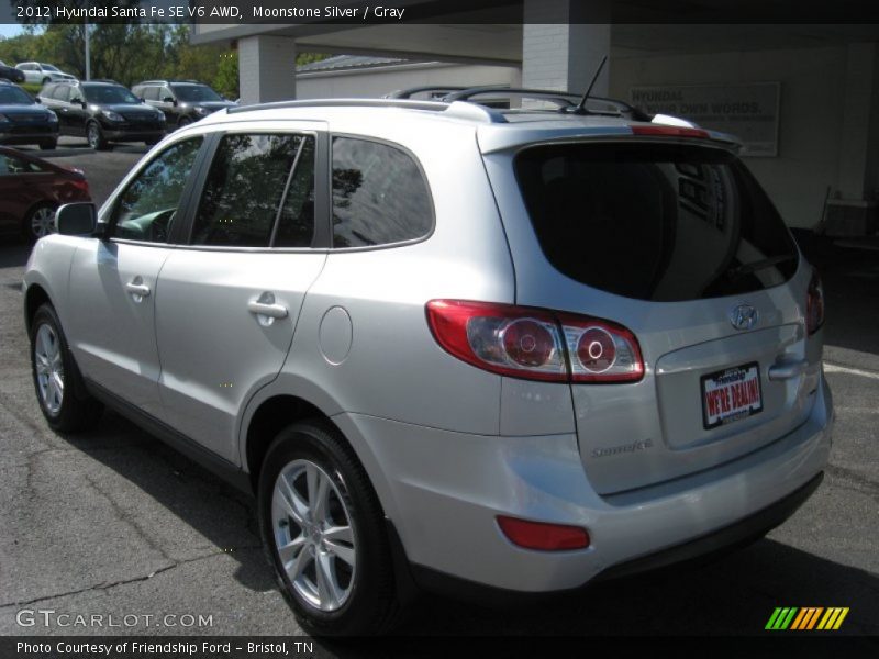 Moonstone Silver / Gray 2012 Hyundai Santa Fe SE V6 AWD