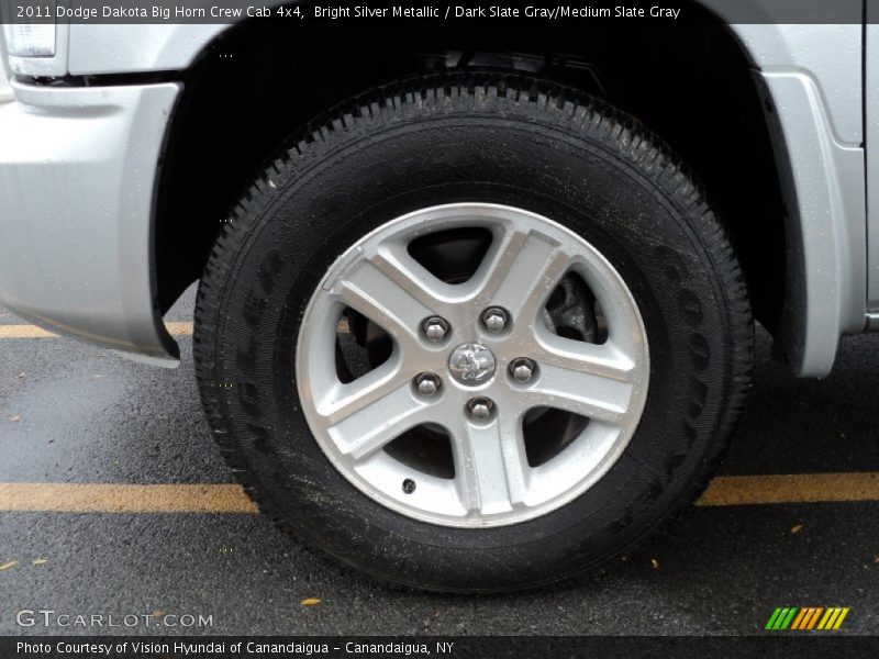 Bright Silver Metallic / Dark Slate Gray/Medium Slate Gray 2011 Dodge Dakota Big Horn Crew Cab 4x4
