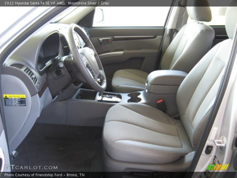 Moonstone Silver / Gray 2012 Hyundai Santa Fe SE V6 AWD