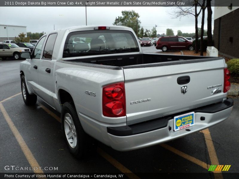 Bright Silver Metallic / Dark Slate Gray/Medium Slate Gray 2011 Dodge Dakota Big Horn Crew Cab 4x4