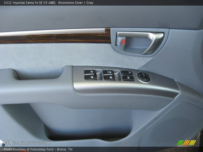 Moonstone Silver / Gray 2012 Hyundai Santa Fe SE V6 AWD