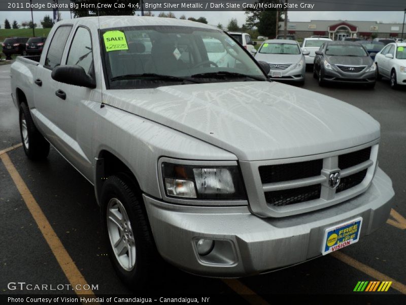 Bright Silver Metallic / Dark Slate Gray/Medium Slate Gray 2011 Dodge Dakota Big Horn Crew Cab 4x4