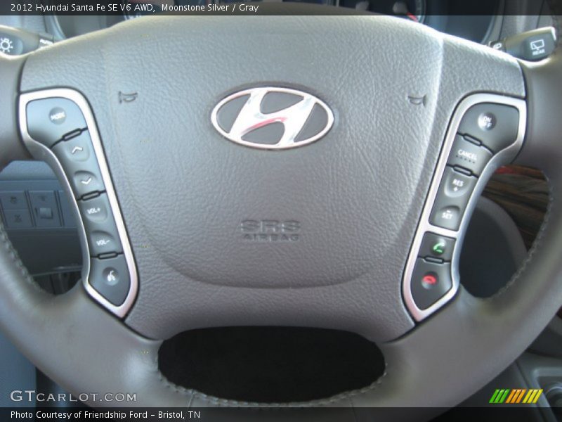 Moonstone Silver / Gray 2012 Hyundai Santa Fe SE V6 AWD