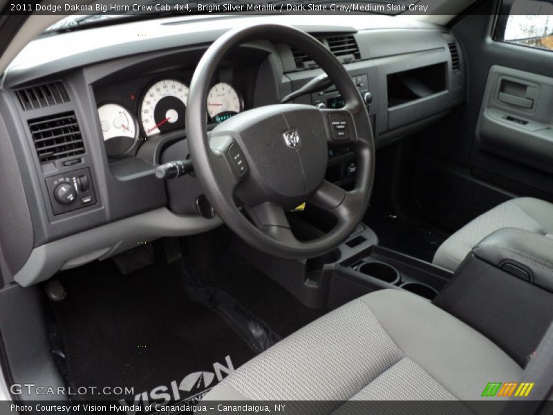 Bright Silver Metallic / Dark Slate Gray/Medium Slate Gray 2011 Dodge Dakota Big Horn Crew Cab 4x4