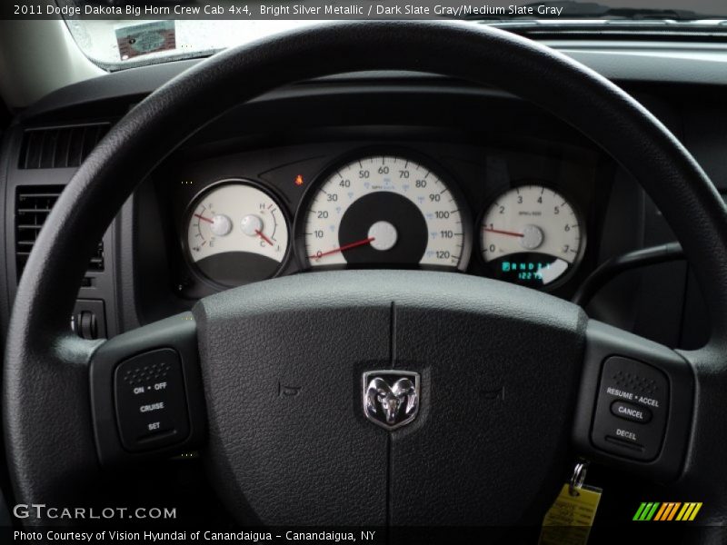 Bright Silver Metallic / Dark Slate Gray/Medium Slate Gray 2011 Dodge Dakota Big Horn Crew Cab 4x4