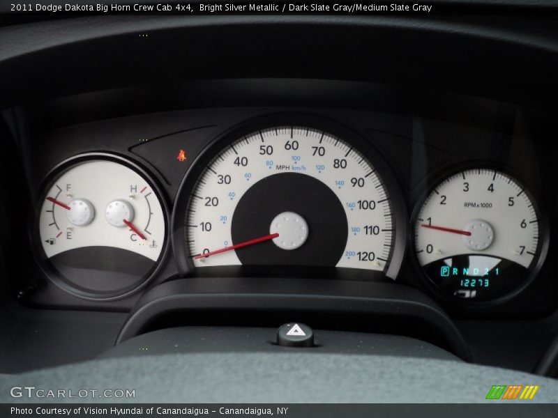 Bright Silver Metallic / Dark Slate Gray/Medium Slate Gray 2011 Dodge Dakota Big Horn Crew Cab 4x4