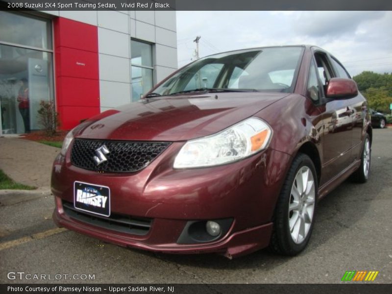 Vivid Red / Black 2008 Suzuki SX4 Sport Touring Sedan