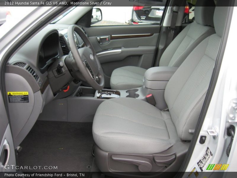 Moonstone Silver / Gray 2012 Hyundai Santa Fe GLS V6 AWD