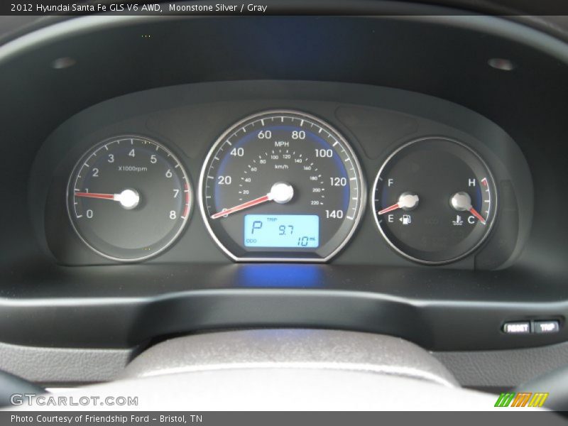 Moonstone Silver / Gray 2012 Hyundai Santa Fe GLS V6 AWD