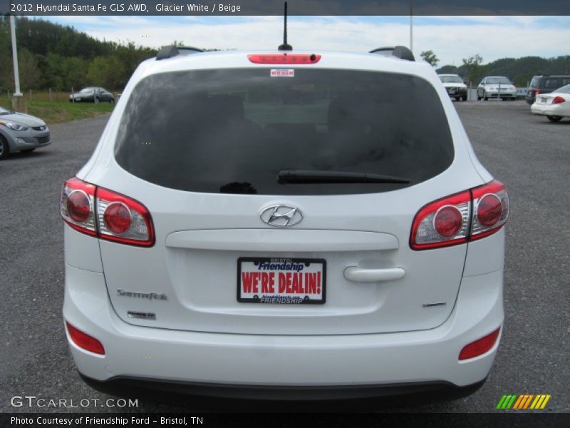 Glacier White / Beige 2012 Hyundai Santa Fe GLS AWD