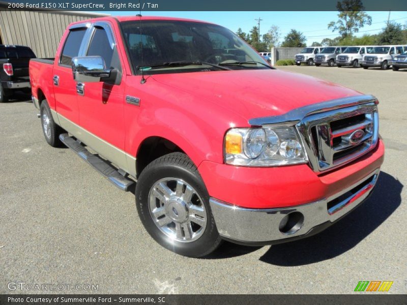 Bright Red / Tan 2008 Ford F150 XLT SuperCrew