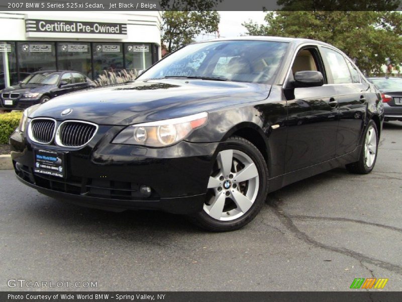 Jet Black / Beige 2007 BMW 5 Series 525xi Sedan