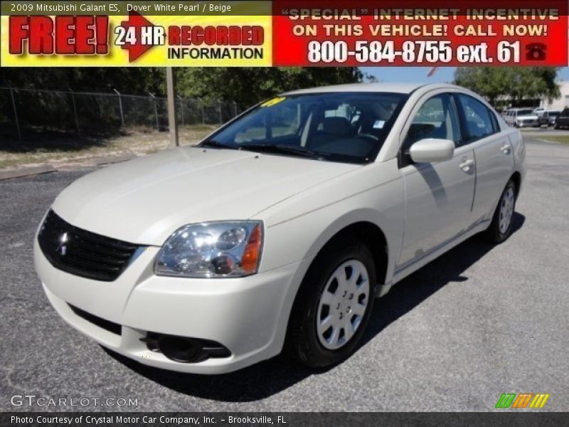 Dover White Pearl / Beige 2009 Mitsubishi Galant ES