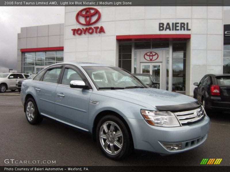 Light Ice Blue Metallic / Medium Light Stone 2008 Ford Taurus Limited AWD