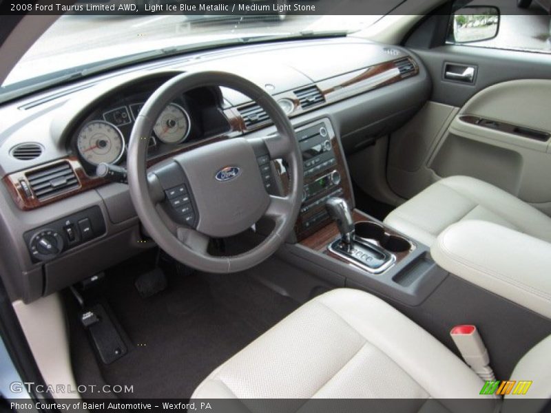 Light Ice Blue Metallic / Medium Light Stone 2008 Ford Taurus Limited AWD