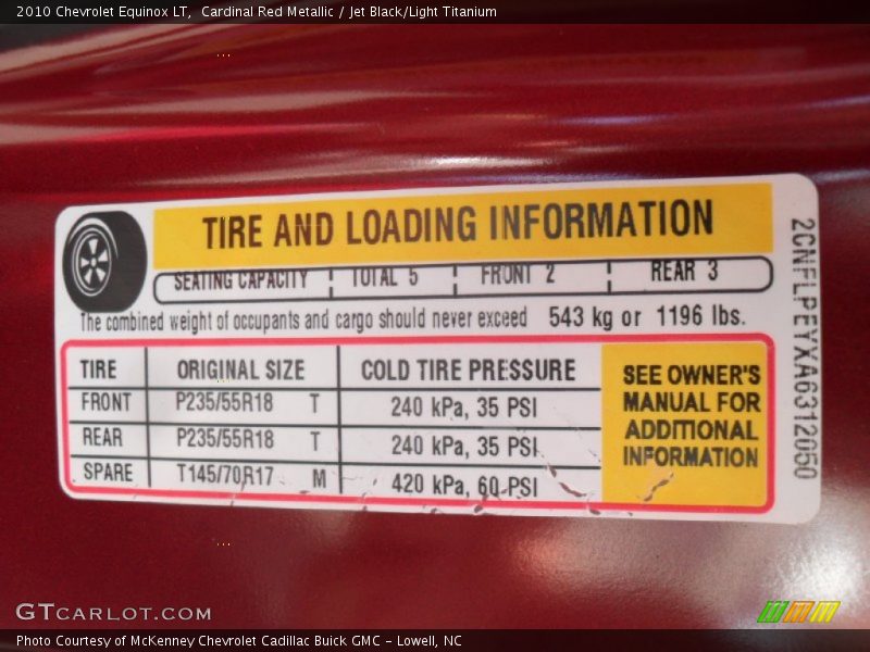 Cardinal Red Metallic / Jet Black/Light Titanium 2010 Chevrolet Equinox LT