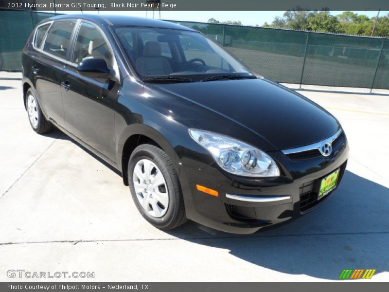 Black Noir Pearl / Beige 2012 Hyundai Elantra GLS Touring