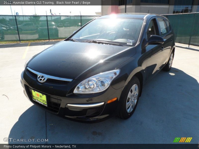 Black Noir Pearl / Beige 2012 Hyundai Elantra GLS Touring