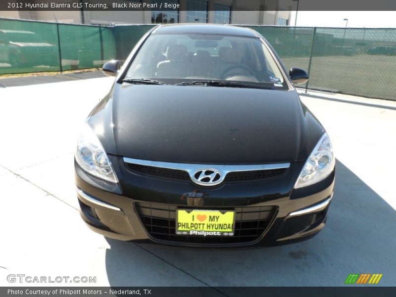 Black Noir Pearl / Beige 2012 Hyundai Elantra GLS Touring