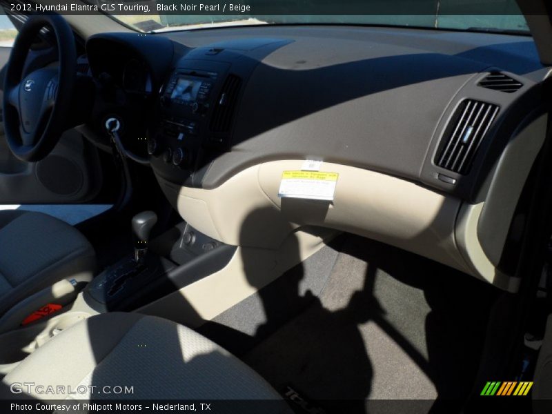 Black Noir Pearl / Beige 2012 Hyundai Elantra GLS Touring