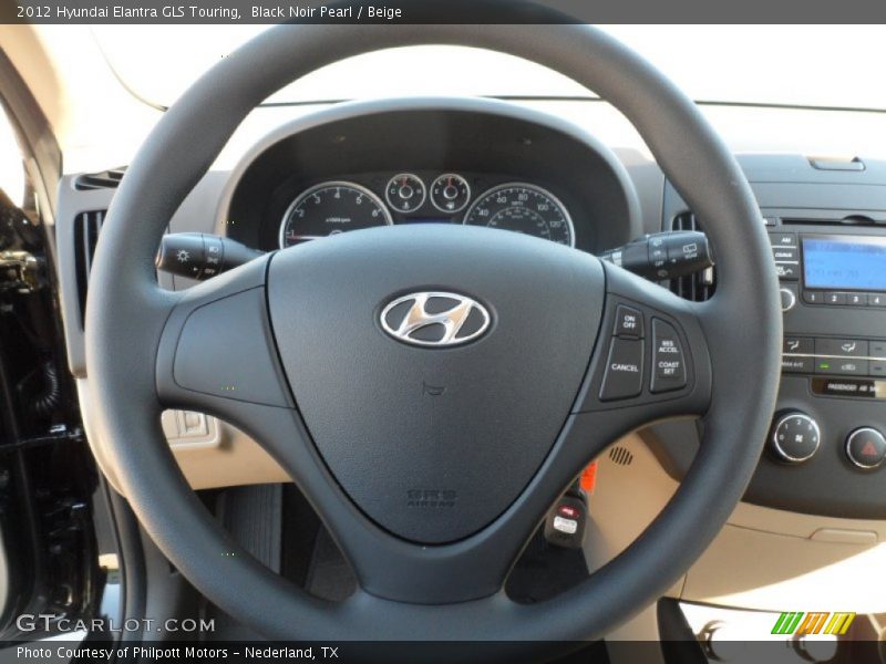Black Noir Pearl / Beige 2012 Hyundai Elantra GLS Touring