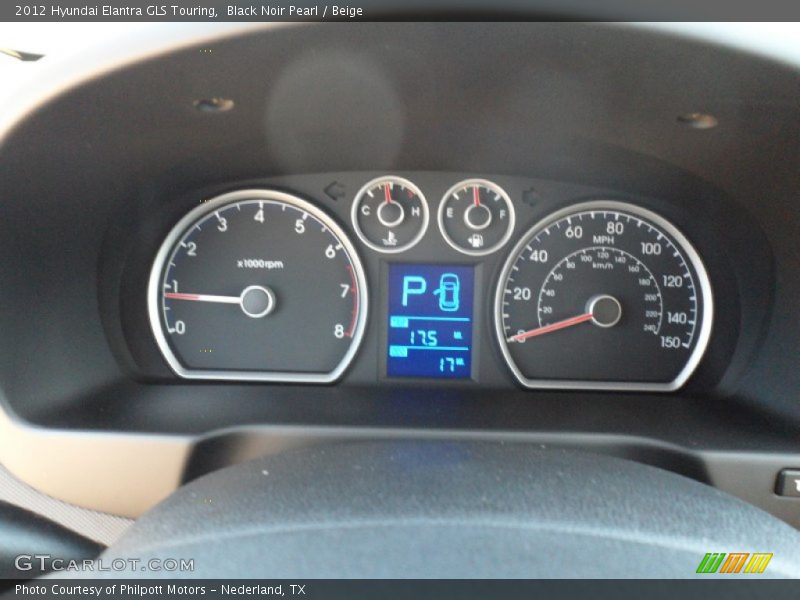 Black Noir Pearl / Beige 2012 Hyundai Elantra GLS Touring