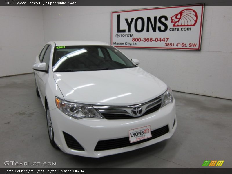 Super White / Ash 2012 Toyota Camry LE