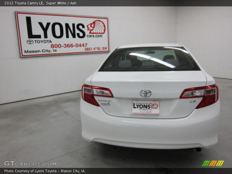 Super White / Ash 2012 Toyota Camry LE