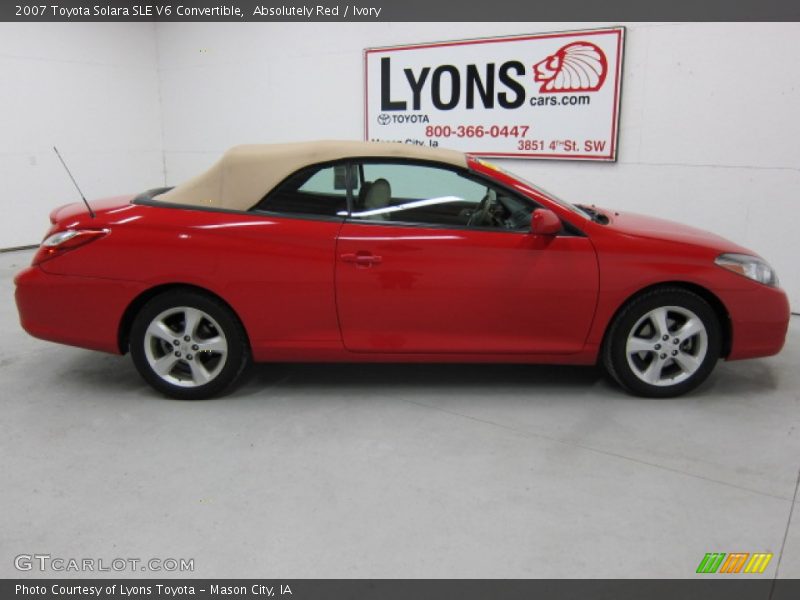 Absolutely Red / Ivory 2007 Toyota Solara SLE V6 Convertible