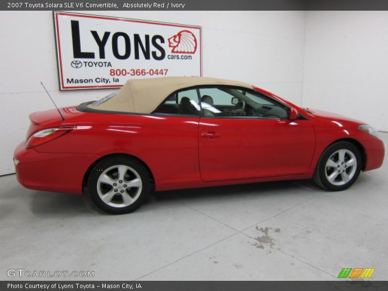 Absolutely Red / Ivory 2007 Toyota Solara SLE V6 Convertible
